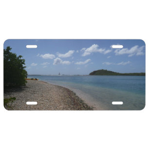 Sailboat in the Distance at St. Thomas License Plate