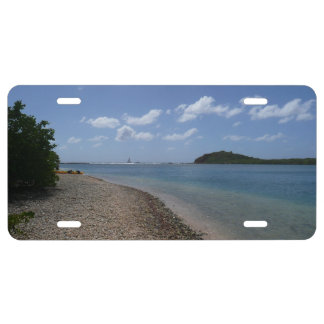 Sailboat in the Distance at St. Thomas License Plate