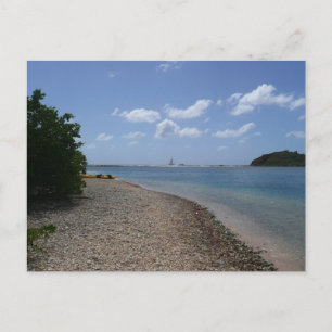 Sailboat in the Distance at St. Thomas Postcard