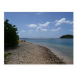 Sailboat in the Distance at St. Thomas Postcard