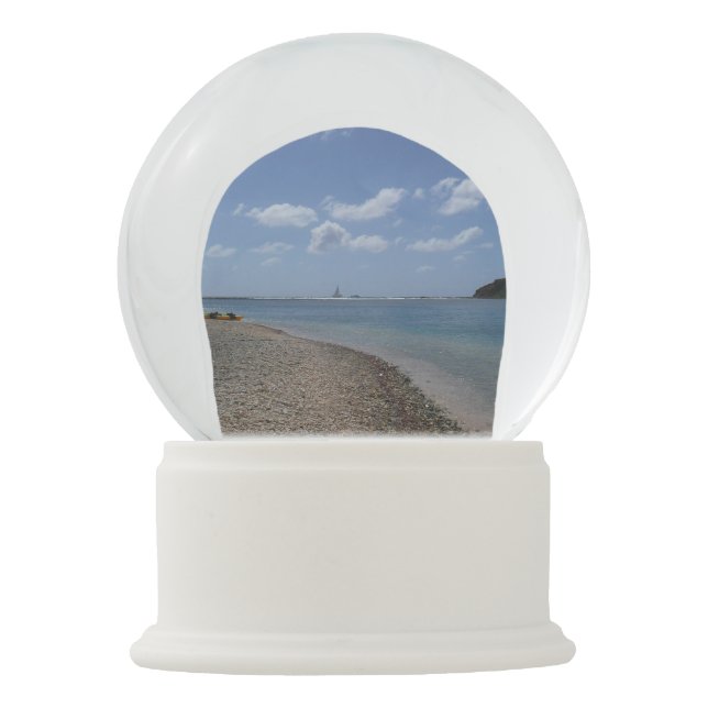 Sailboat in the Distance at St. Thomas Snow Globe (Front)