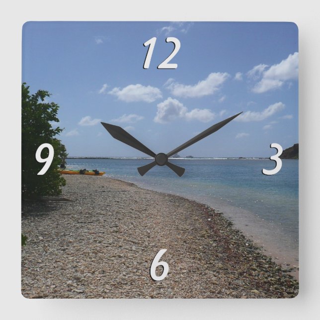 Sailboat in the Distance at St. Thomas Square Wall Clock (Front)