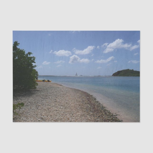 Sailboat in the Distance at St. Thomas Tissue Paper (Front)