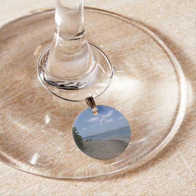 Sailboat in the Distance at St. Thomas Wine Charm (In Situ)