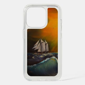 Sailboat in the Sea at sunset
