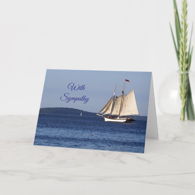 Sailboat Lake Michigan Sympathy Card (Front)