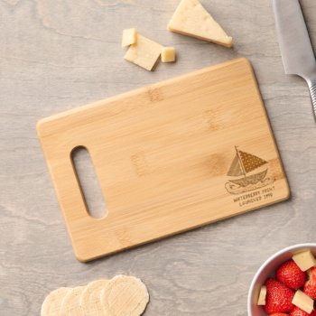 Sailboat Living Family Name Personalized Cutting Board by millhill at Zazzle