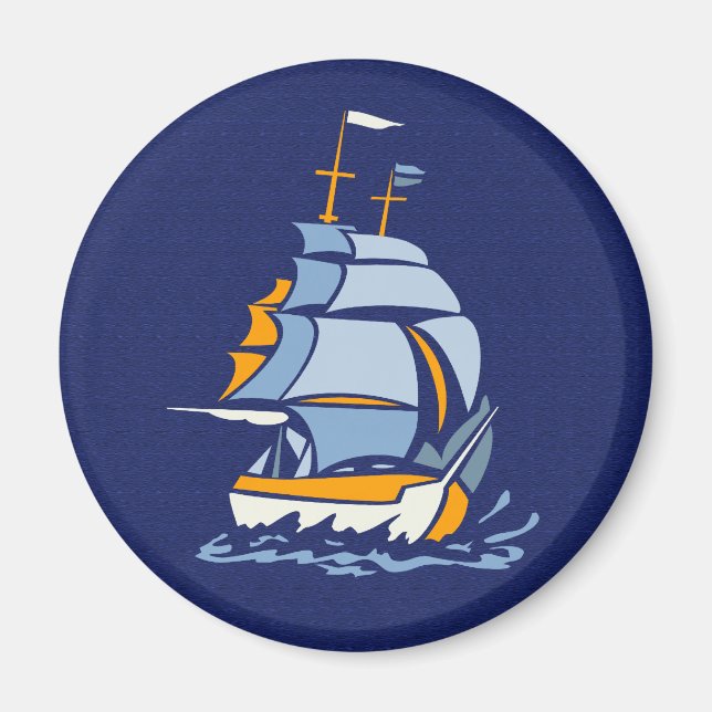 Sailboat magnet, customizable magnet (Front)