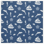 Sailboat &amp; Marine Life Pattern Fabric