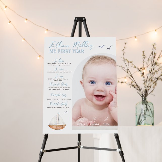 Sailboat Milestone Photo Poster (Foam Board) (In Situ (Stand))