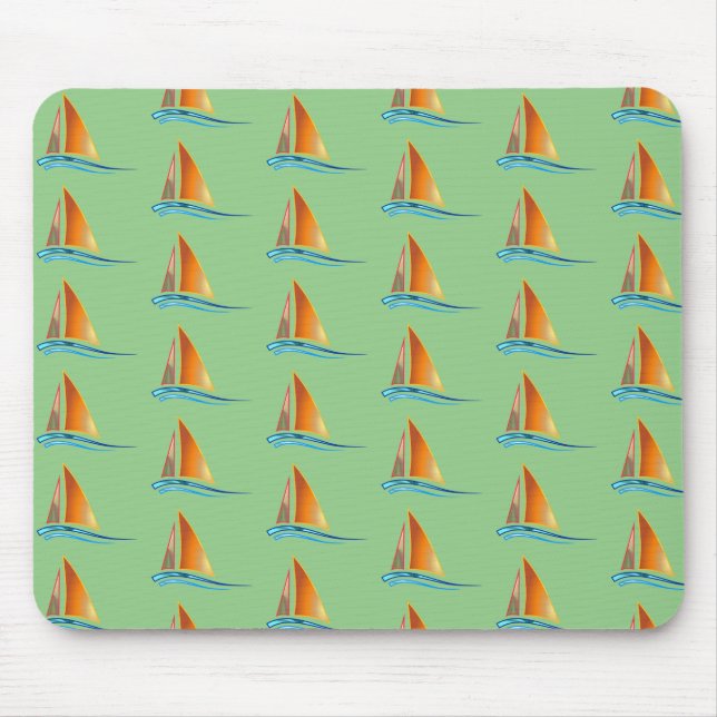 Sailboat Modern Mouse Pad (Front)
