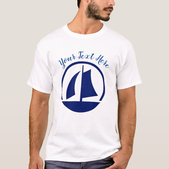 Sailboat Monogram or Name Custom T-Shirt (Front)