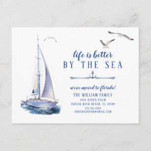 Sailboat Moving Announcement Postcard