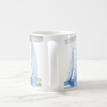 Sailboat mug: Watercolor pattern