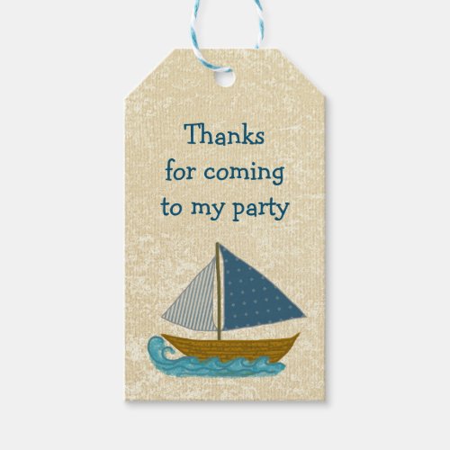 Sailboat Nautical Art Party Favor Gift Tags