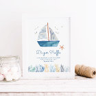 Sailboat Nautical Baby Shower Diaper Raffle Sign