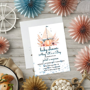 sailboat Nautical Baby Shower pregnancy Invitation
