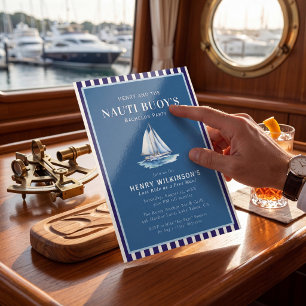 Sailboat Nautical Bachelor Party Invitation