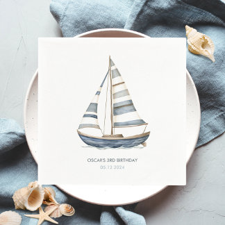 Sailboat Nautical Birthday Napkins