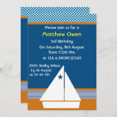 sailboat Nautical Birthday Party Invitation (Front/Back)