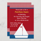 sailboat Nautical Birthday Party Invitation (Front/Back)