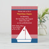 sailboat Nautical Birthday Party Invitation (Standing Front)