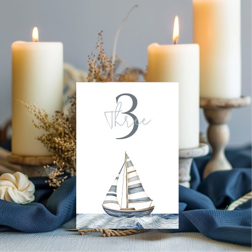 Sailboat Nautical Birthday Table Number