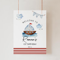 Sailboat Nautical Boy Welcome Sign