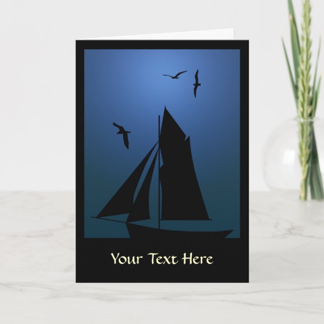 Sailboat Nautical Custom Greeting Card (Front)