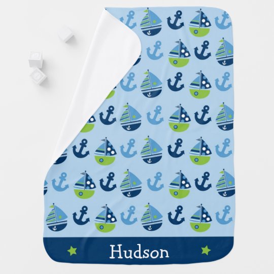 Whale Flannel Receiving Blanket, Nautical Baby Blanket ...