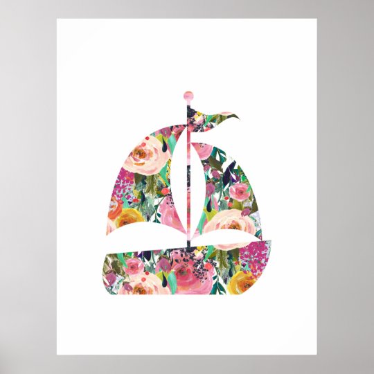 Sailboat nautical wall print nursery art | Zazzle.com