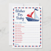 Sailboat Nautical Wishes For Baby Shower Game Invitation (Front)