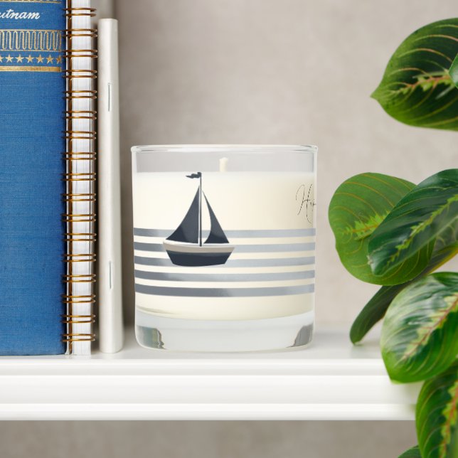 Sailboat new england wedding scented candle (Shelf)