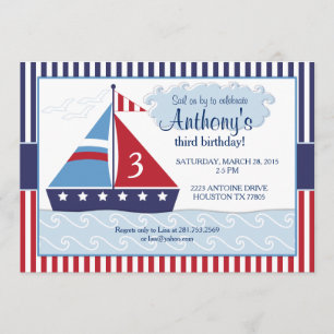 Sailboat/Nuatical Birthday Invitation