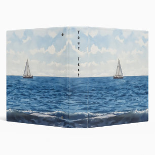 Sailboat Ocean Beach Art Nature Notebook 3 Ring Binder
