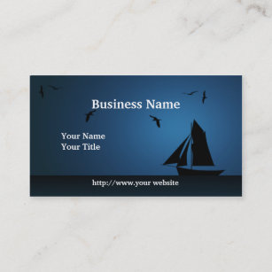 Sailboat Ocean Blue Custom Business Card