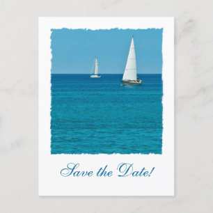 Sailboat Ocean Destination Wedding Save the Date Announcement Postcard