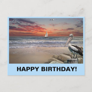 Sailboat on a Birthday Postcard