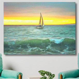 Sailboat on Banderas Bay 0884 Canvas Art Print