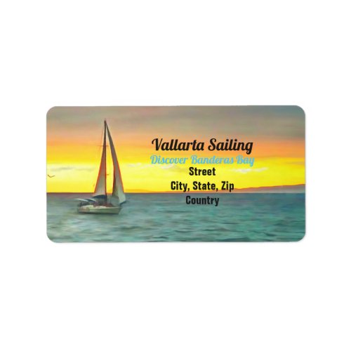 Sailboat on Banderas Bay 0884 Label