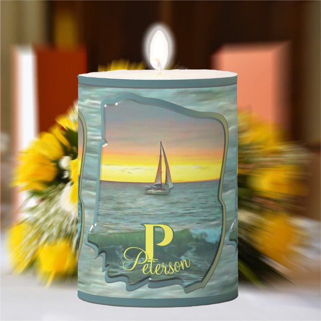 Sailboat on Banderas Bay 0884 Pillar Candle (Creator Uploaded)