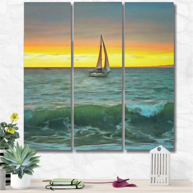 Sailboat on Banderas Bay 0884 Triptych (Creator Uploaded)