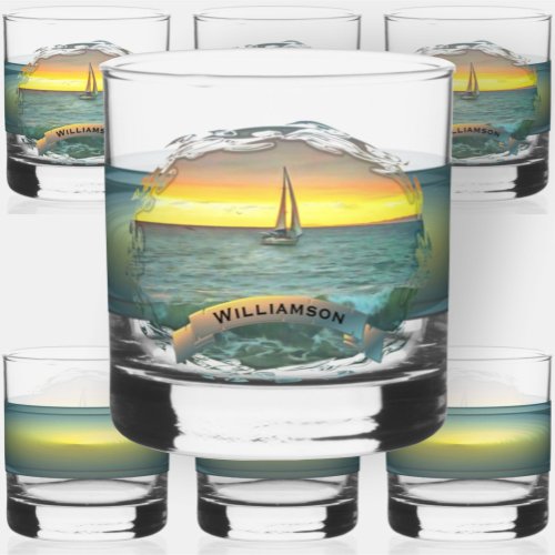 Sailboat on Banderas Bay 0884 Whiskey Glass