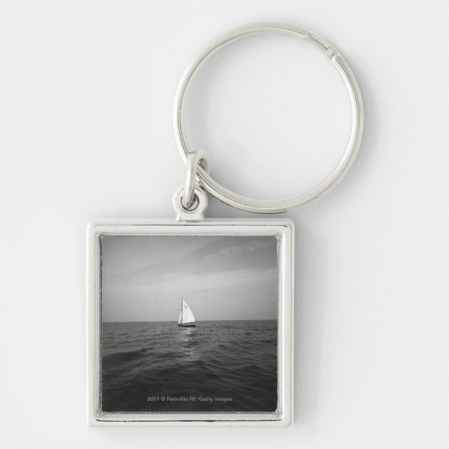 Sailboat on ocean keychain (Front)