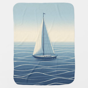 Sailboat on the high seas baby blanket