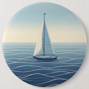 Sailboat on the high seas button