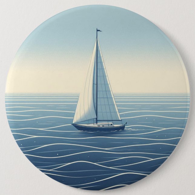 Sailboat on the high seas  button (Front)