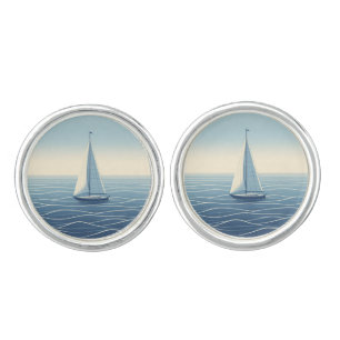 Sailboat on the high seas cufflinks