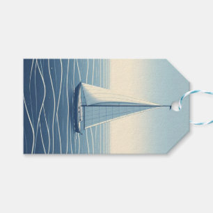 Sailboat on the high seas  gift tags
