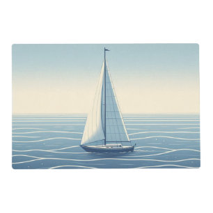 Sailboat on the high seas placemat
